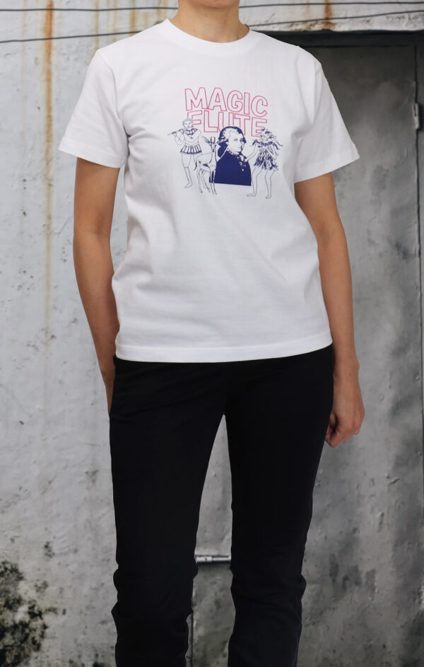 "Magic Flute" Rock-T style Crew Neck White Half-sleeved - Image 5