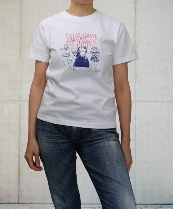"Magic Flute" Rock-T style Crew Neck White Half-sleeved - Image 4