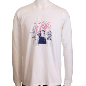 Long-sleeved Tee - "Magic Flute" Rock-T style Crew Neck White