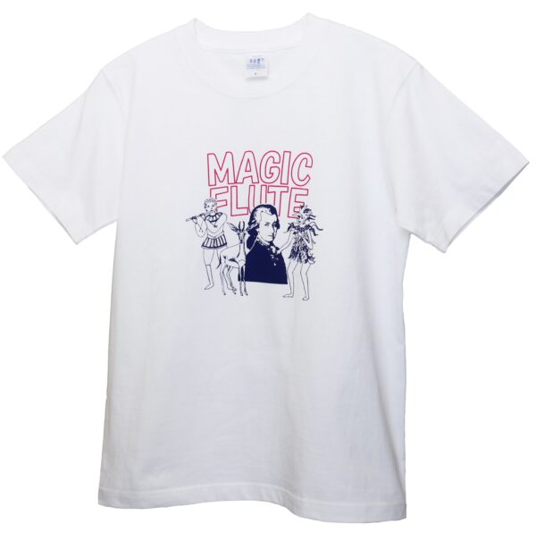 "Magic Flute" Rock-T style Crew Neck White Half-sleeved