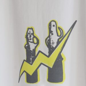 Lightning Haniwa Pop Art Graphic T-Shirt – White